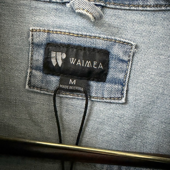 NEW Waimea Denim Jean Jacket Mens M Paint Splatter Streetwear Urban Hip Hop 90s - Picture 6 of 16